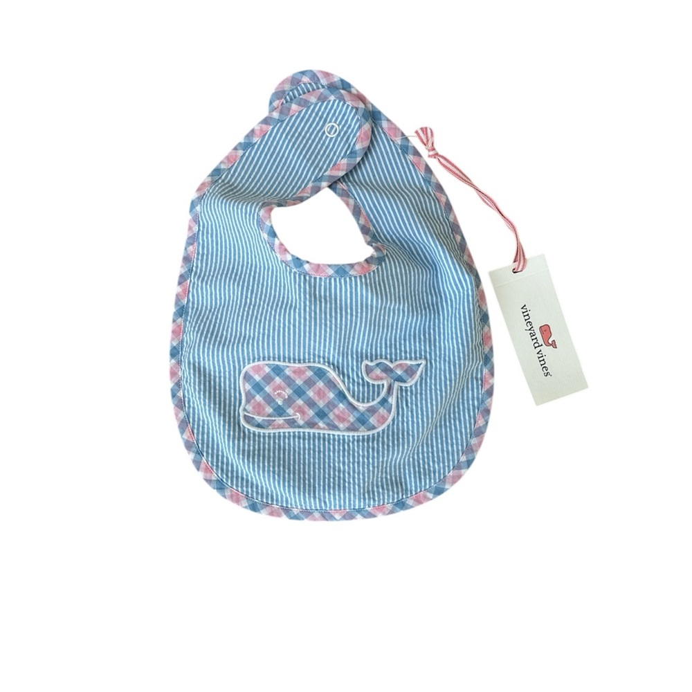 Vineyard Vines Blue and Pink Whale Bib 6-12 months